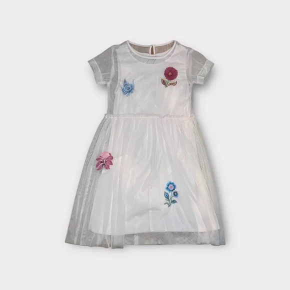 embroidered tulle dress zara EMBROIDERED FLORAL TULLE DRESS - Green / Ecru
